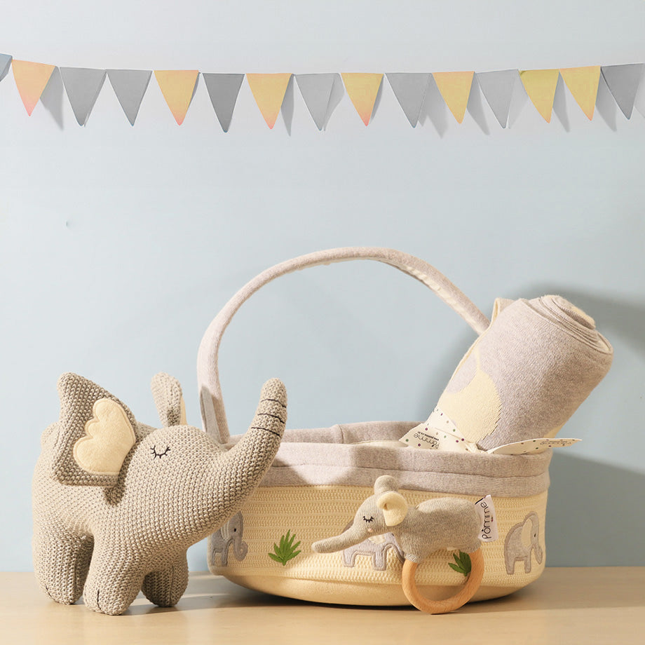 4-Piece Gift Basket - Grey Elephant