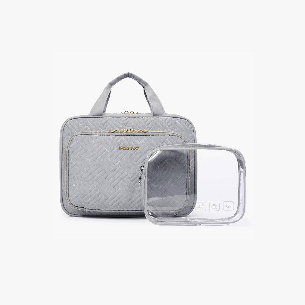 Bagsmart Dual Zip Travel Makeup Organiser - Grey