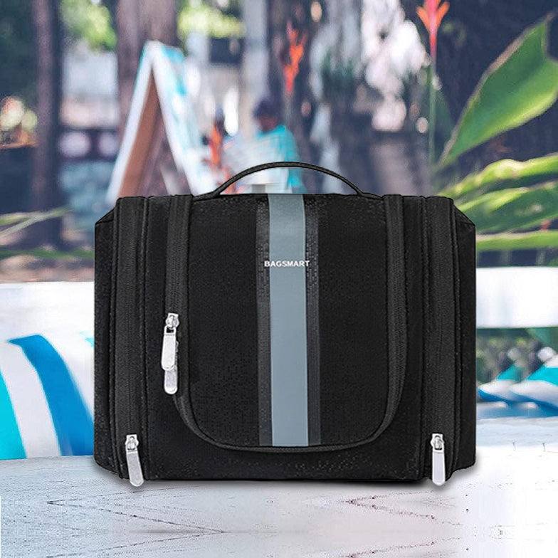 Bagsmart Stripe Hanging Toiletry Bag Medium - Black