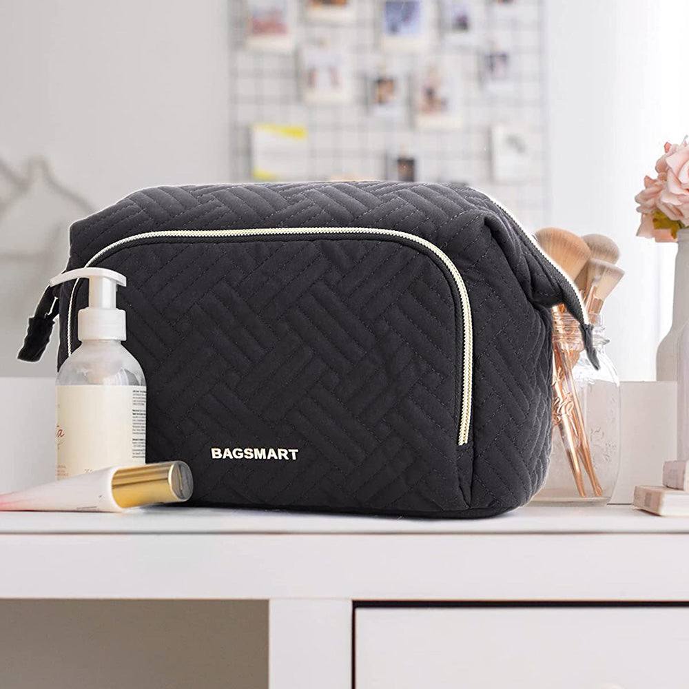 Bagsmart Travel Makeup Bag - Cross Black