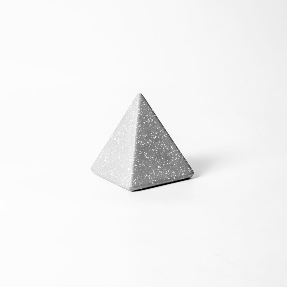 Concrete Pyramid Decorative Accent - Speckled Grey