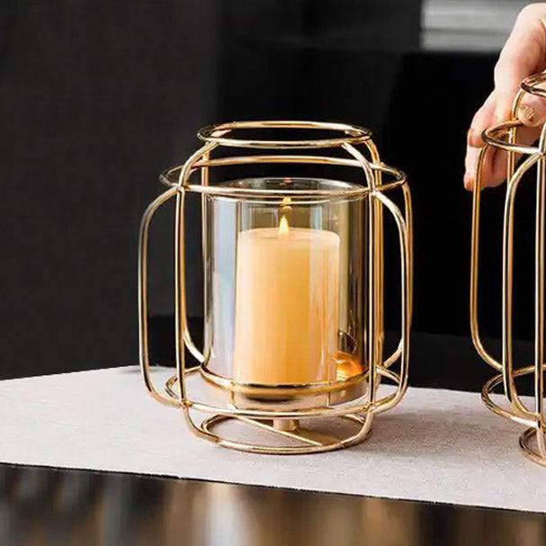 Enhabit Andrea Wireframe Candle Holder Medium - Gold