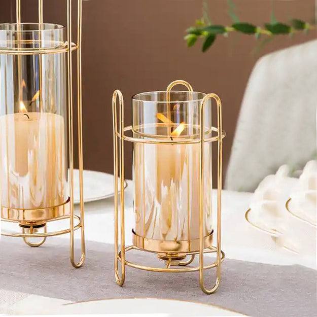 Enhabit Athena Wireframe Candle Holder - Gold