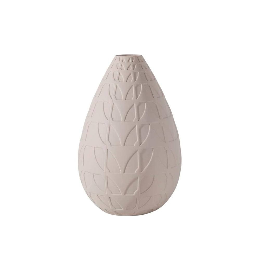 Enhabit Clover Embossed Porcelain Vase Medium - Beige