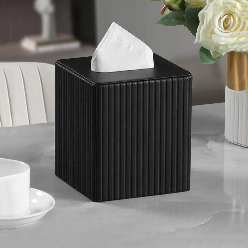 Enhabit Columns Square Tissue Box Holder - Black