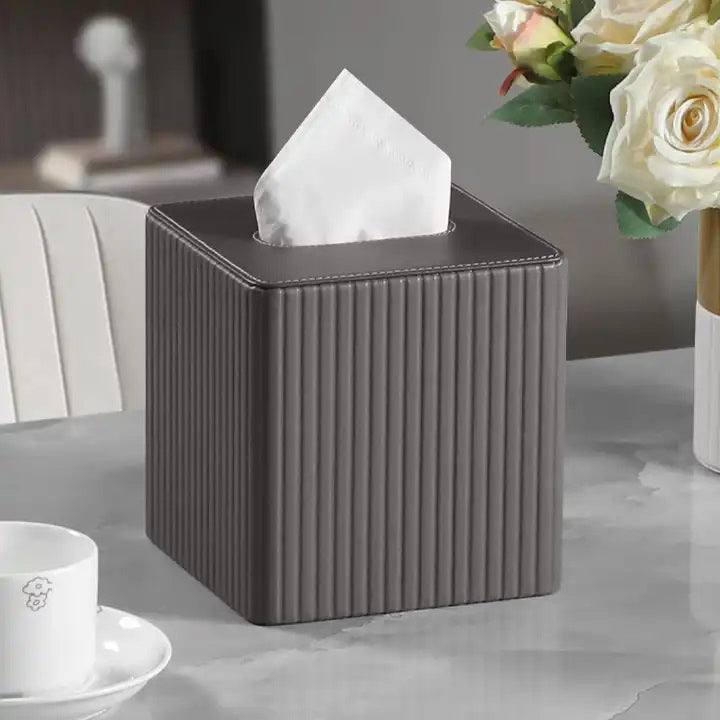 Enhabit Columns Square Tissue Box Holder - Dark Grey