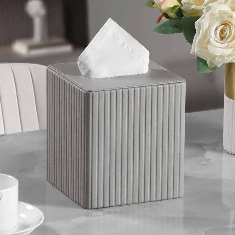 Enhabit Columns Square Tissue Box Holder - Light Grey