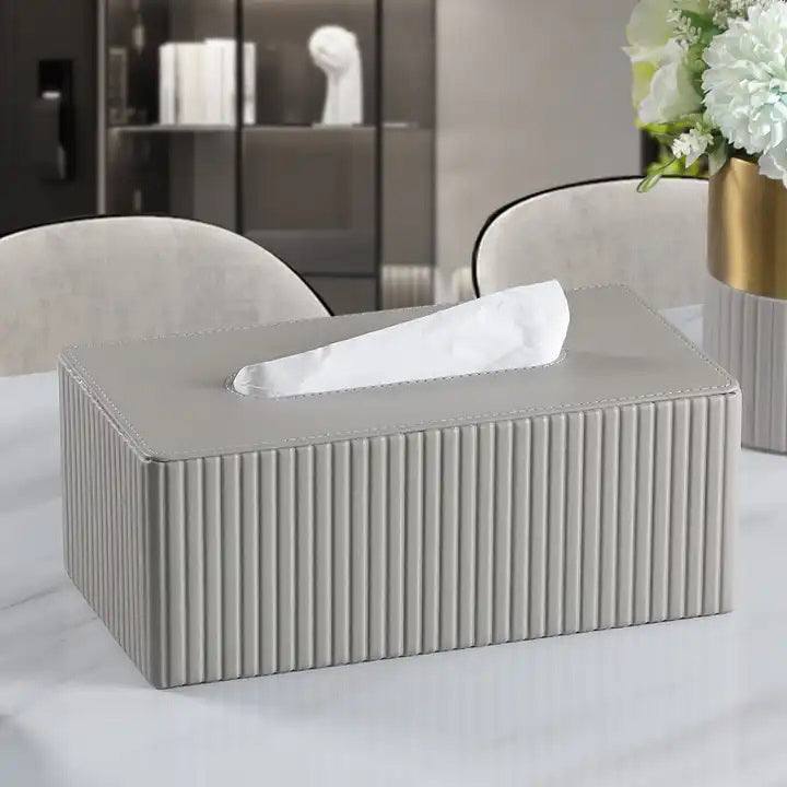 Enhabit Columns Tissue Box Holder - Light Grey