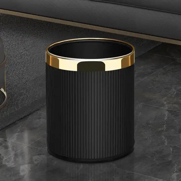 Enhabit Columns Waste Bin - Black & Gold