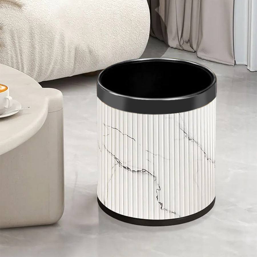 Enhabit Columns Waste Bin - White Marble