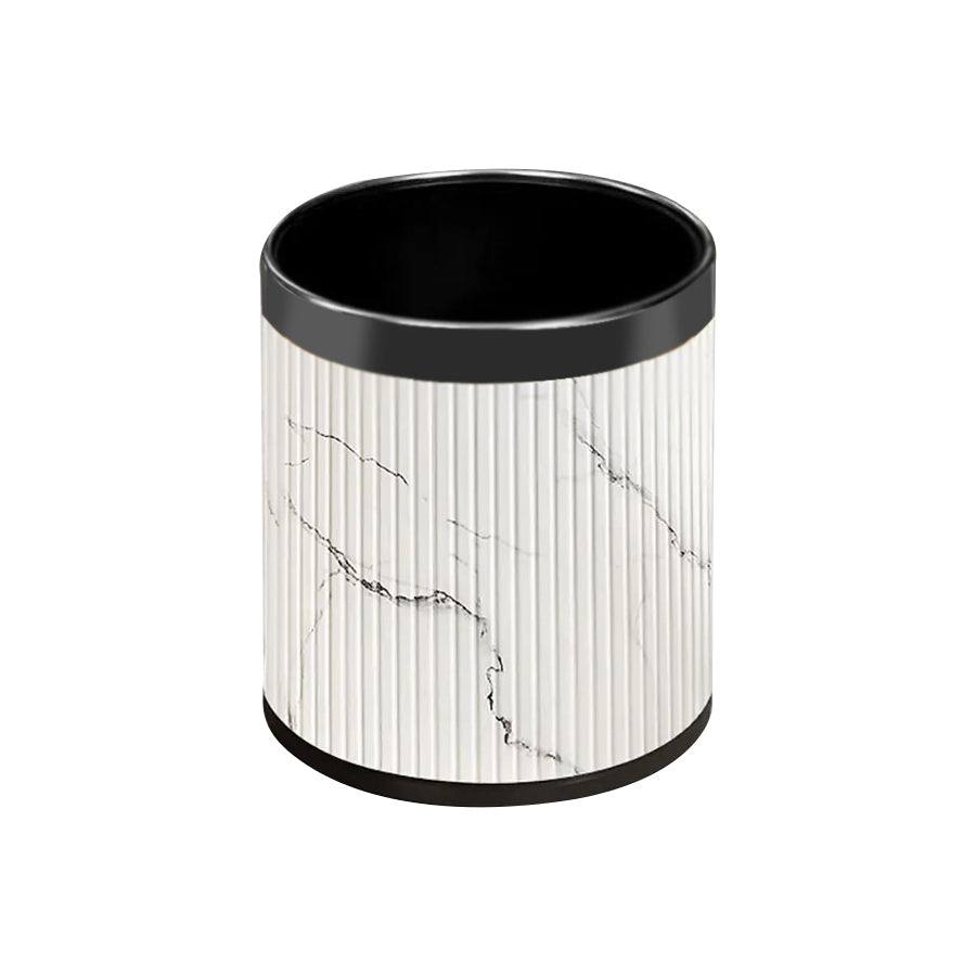 Enhabit Columns Waste Bin - White Marble