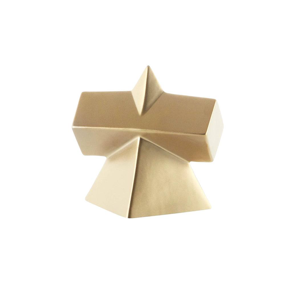 Enhabit Cross Pyramid Decorative Sculpture - Gold