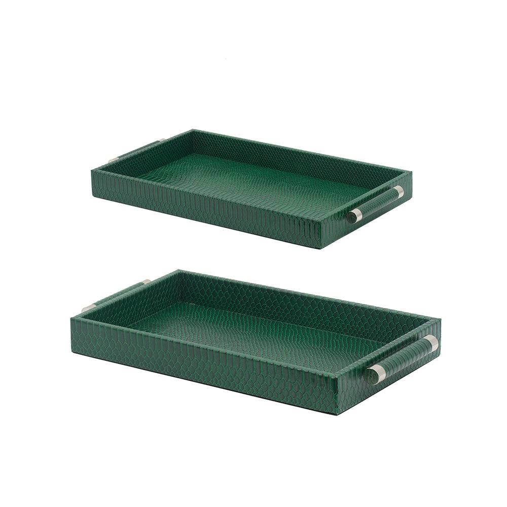 Enhabit Daphne Decorative Trays, Set of 2 - Jade