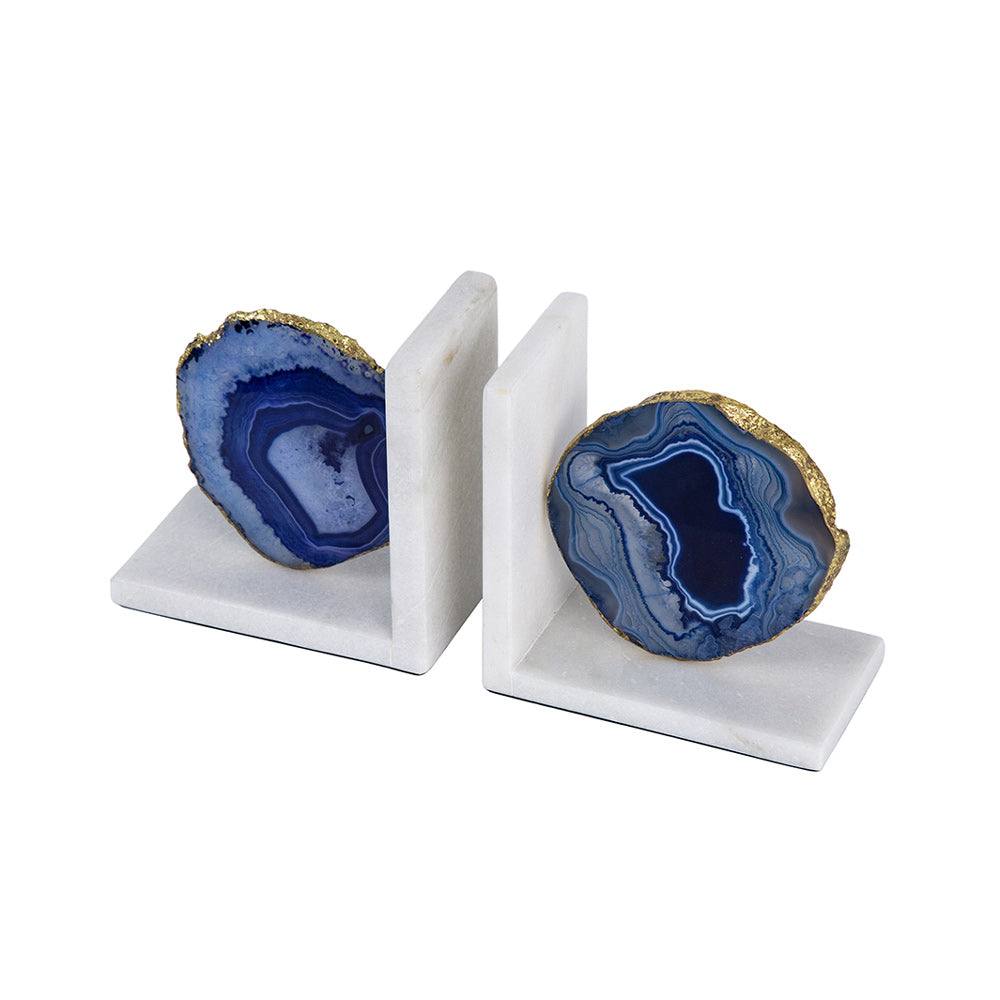 Enhabit Geode Bookends with Marble Base, Set of 2