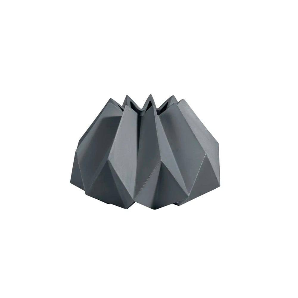 Enhabit Origami Porcelain Vase Short - Grey