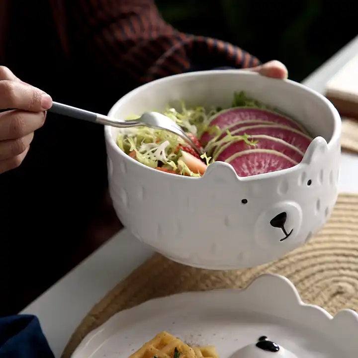 Enhabit Polar Bear Ceramic Bowl - White