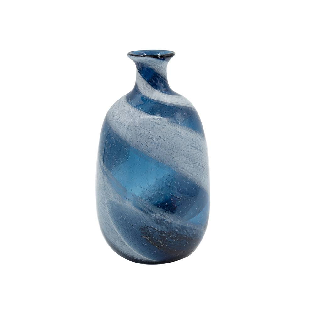 Enhabit Sandstorm Glass Vase Large - Blue Grey