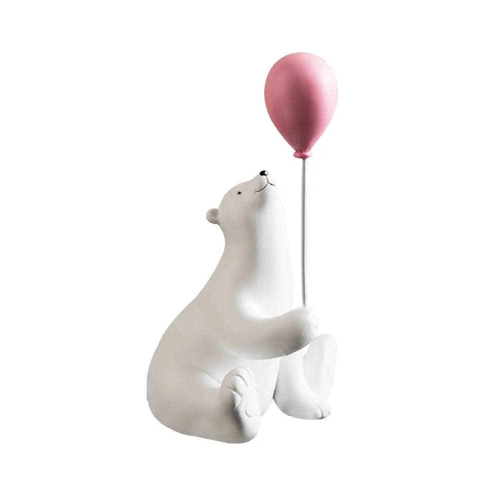 Enhabit Sitting Bear with Balloon Sculpture - Pink