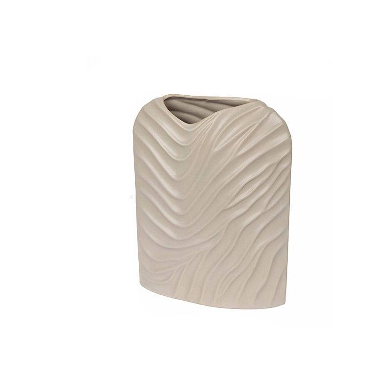 Enhabit Waves Ceramic Vase - Beige