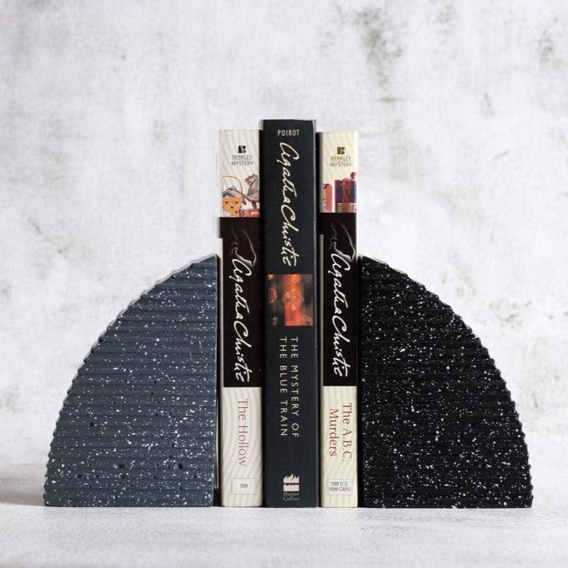 ESQ Living Arc Speckled Bookends Set of 2 - Grey Black