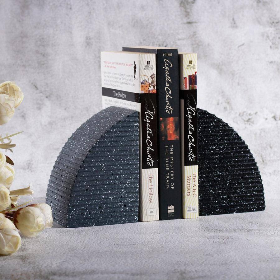 ESQ Living Arc Speckled Bookends Set of 2 - Grey Black