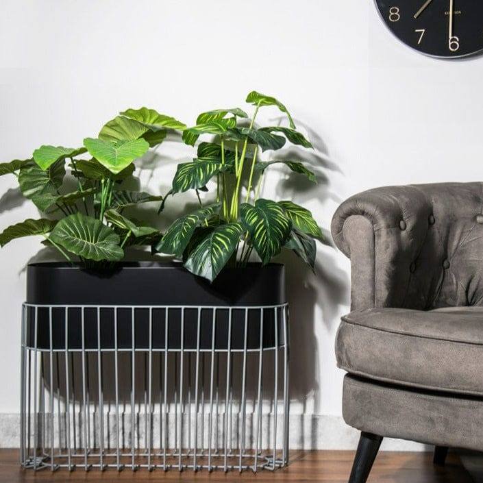 ESQ Living Arlo Indoor Metal Planter with Stand - Matte Black