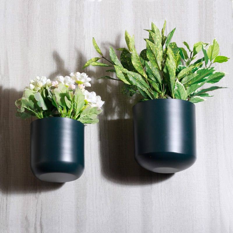 ESQ Living Barrel Wall Planters, Set of 2 - Satin Blue