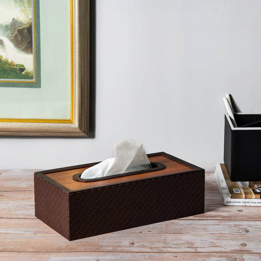 ESQ Living Cask Tissue Box Holder - Brown