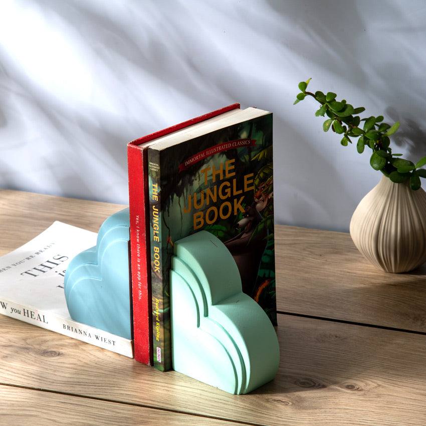 ESQ Living Cloud Bookends, Set of 2- Powder Blue & Green