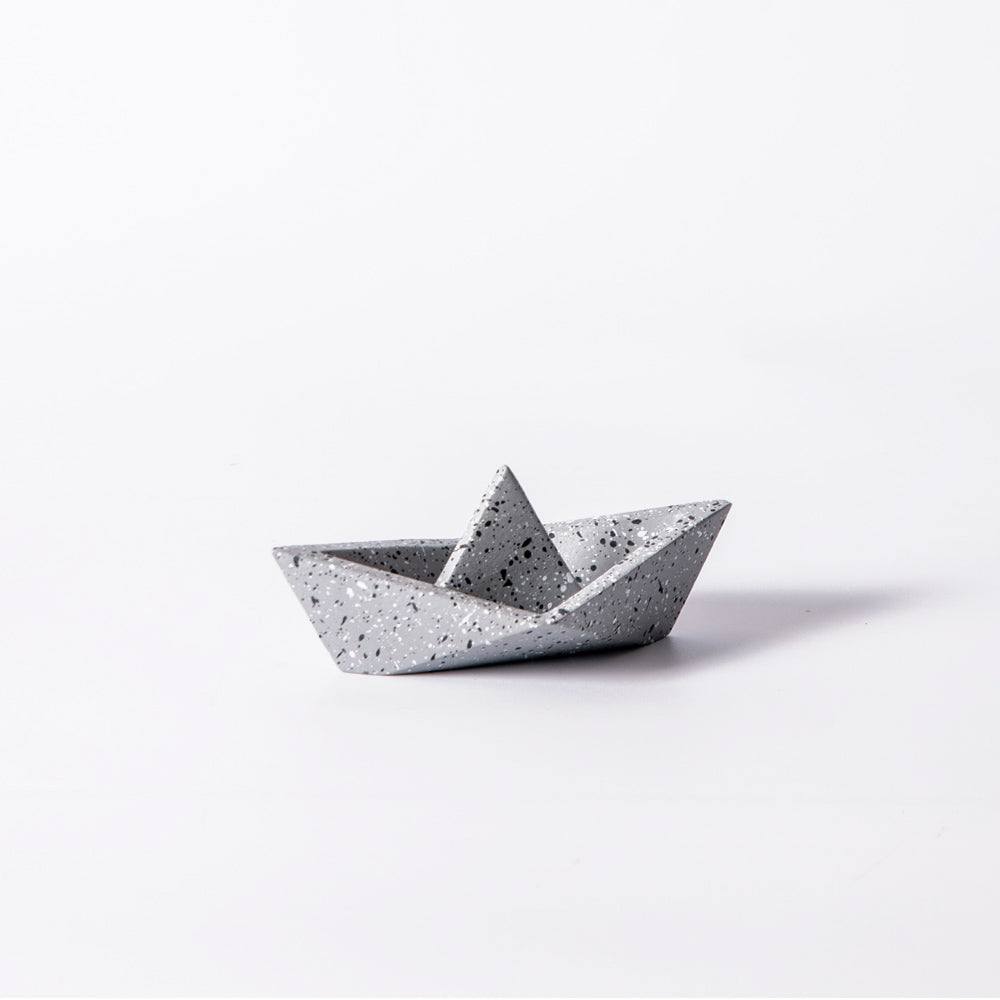 ESQ Living Concrete Boat Paperweight - Speckled Grey