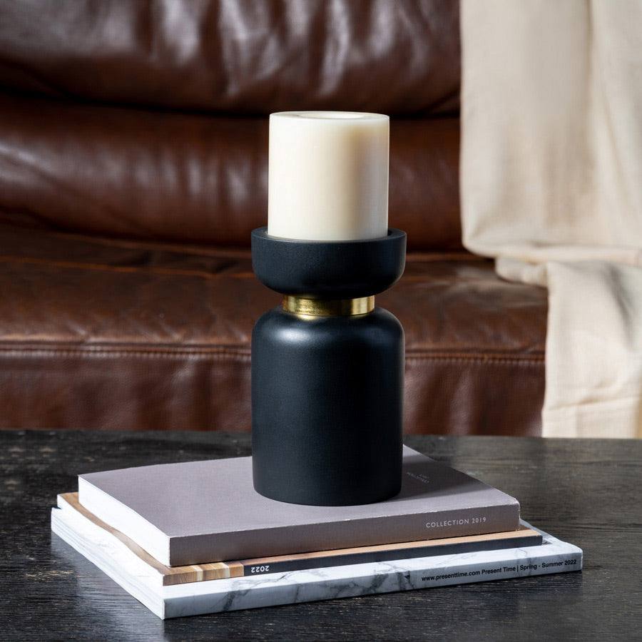 ESQ Living Concrete Candle Stand Large - Black