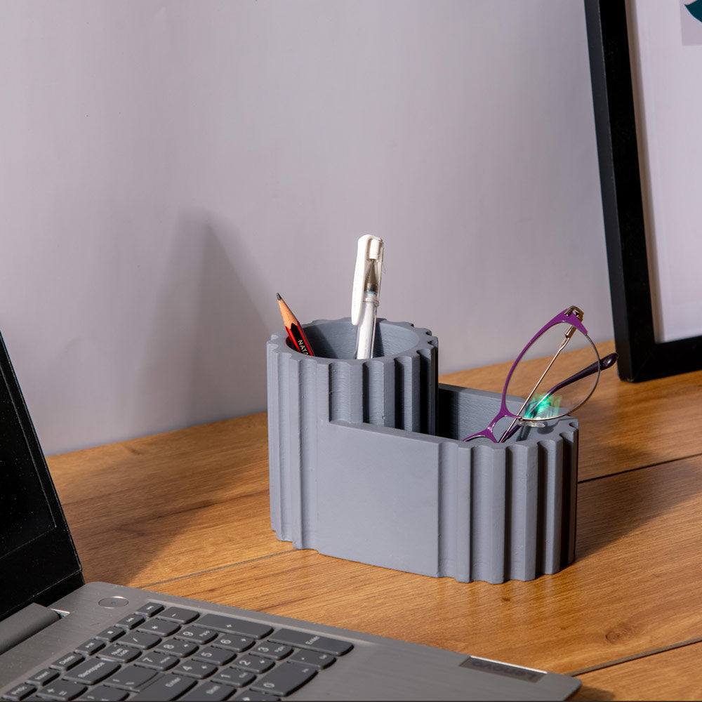 ESQ Living Crest Pen Holder - Steel Grey