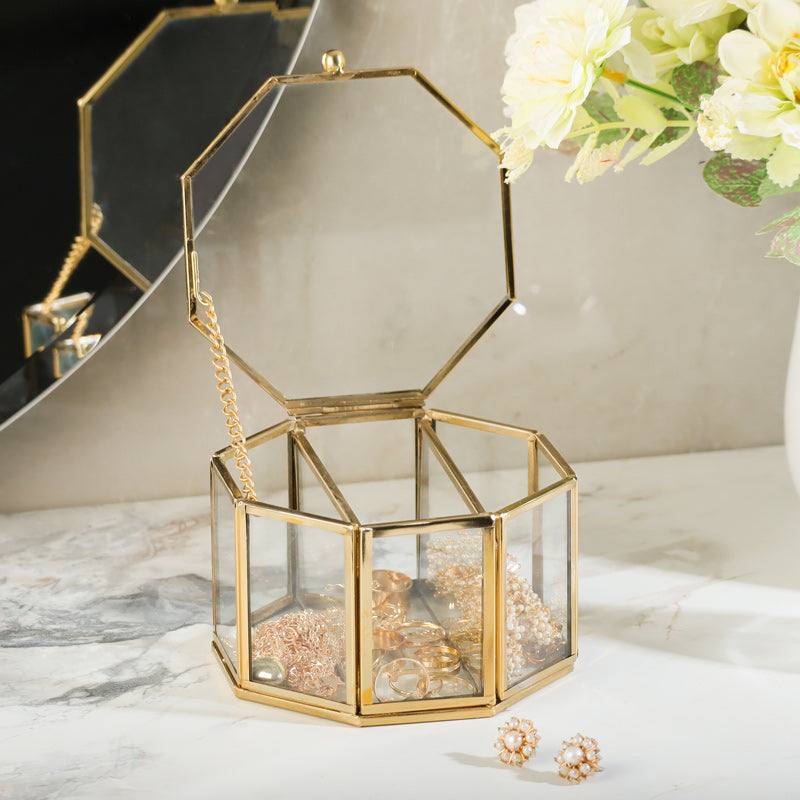 ESQ Living Elle Octagonal Jewellery Box Small - Gold