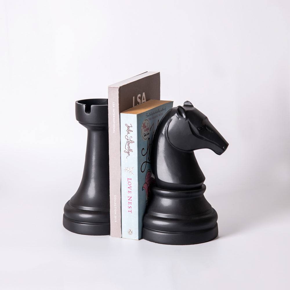 ESQ Living Knight and Rook Bookends - Black