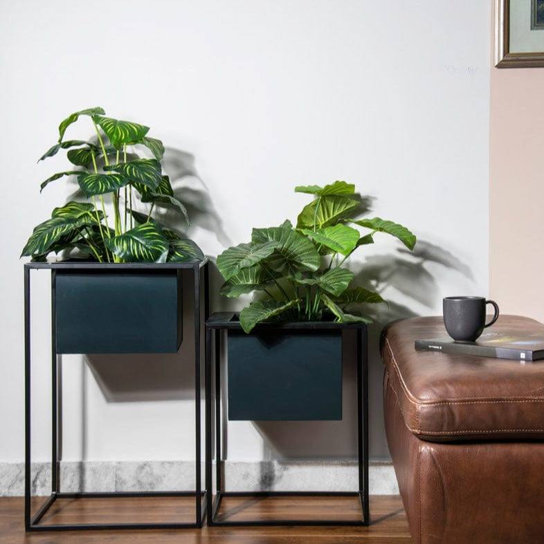 ESQ Living Knox Indoor Planters, Set of 2 - Blue Black