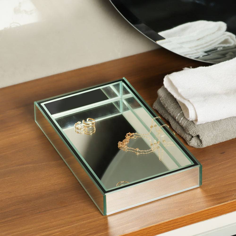 ESQ Living Mirror Valet Tray Small - Silver