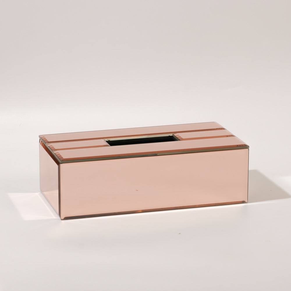 ESQ Living Rectangular Mirror Tissue Box Holder - Rose Gold