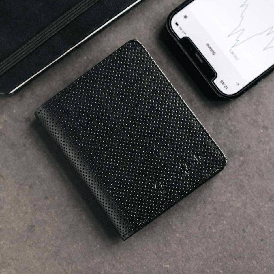 Jaimie Jacobs Germany Slimstar Bifold Wallet - Perforated Black