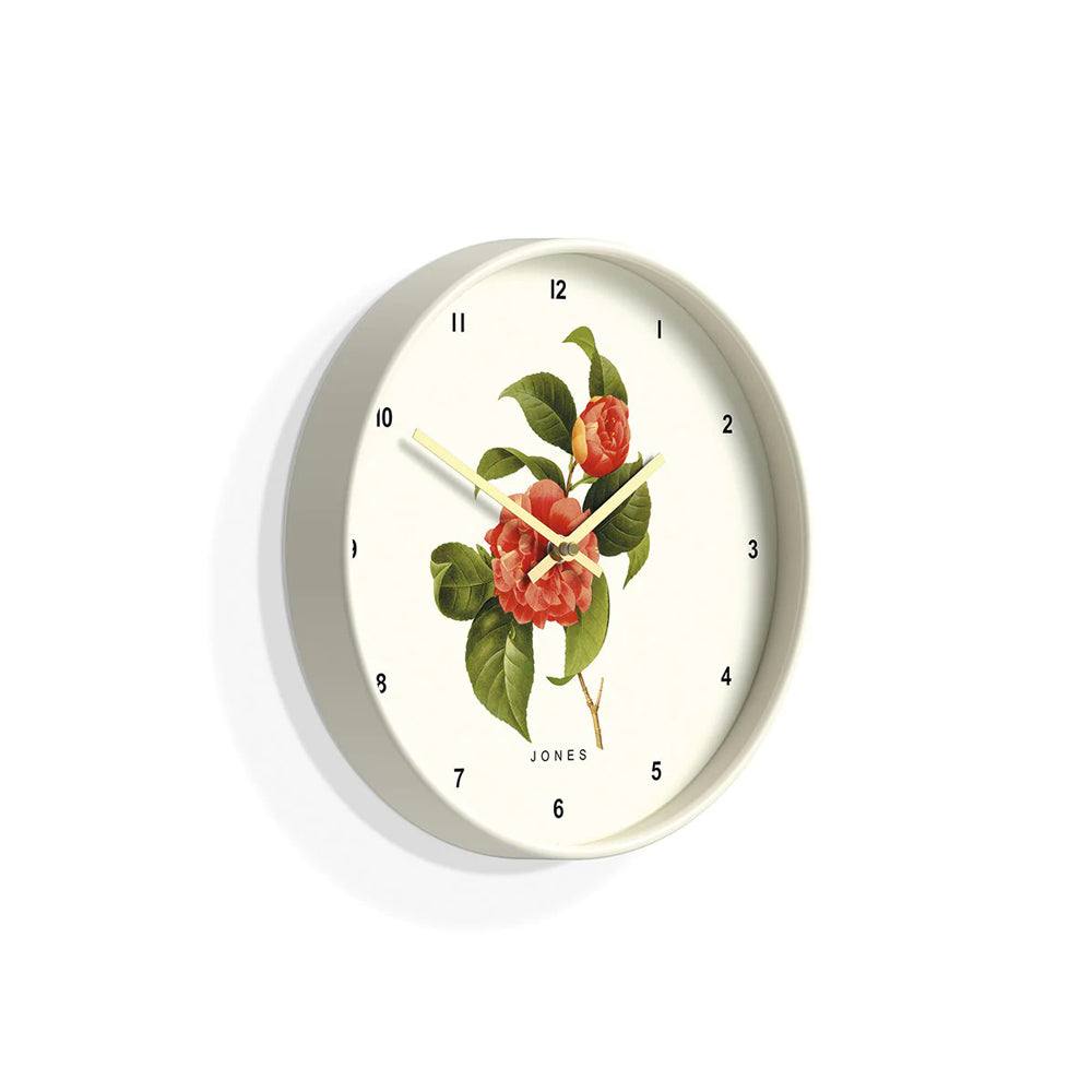 Jones Clocks Botanical Wall Clock 30cm - Whipped Cream