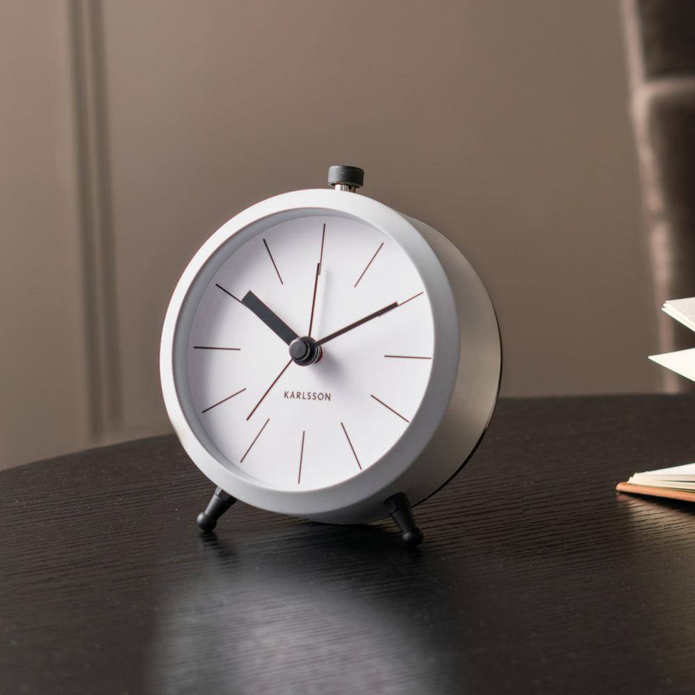 Karlsson Netherlands Button Alarm Clock - Matte White