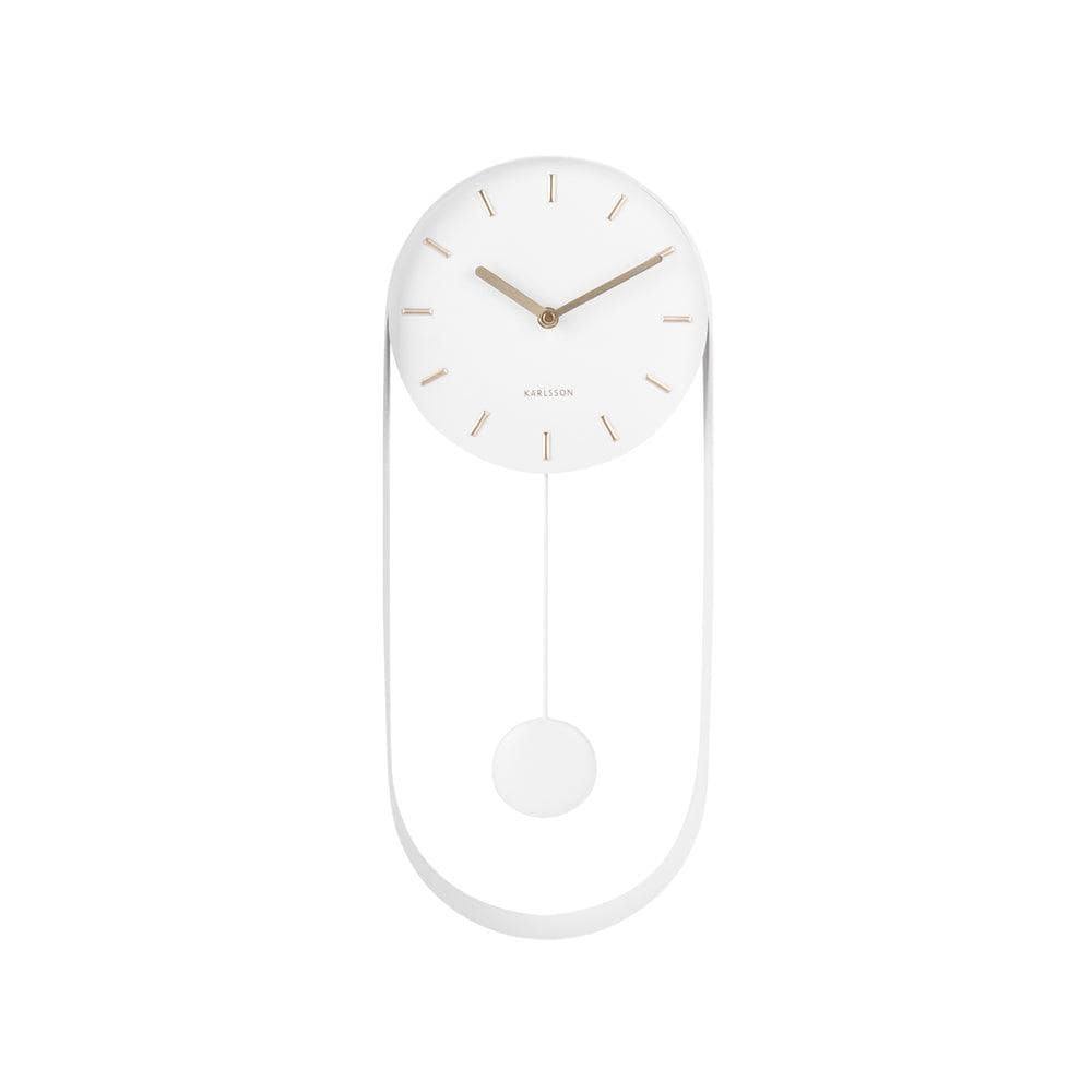 Karlsson Netherlands Charm Pendulum Wall Clock Tall - White