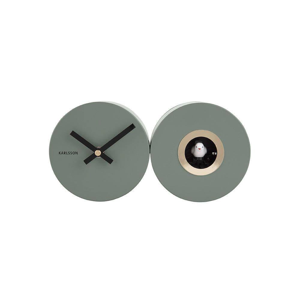 Karlsson Netherlands Duo Cuckoo Wall Clock - Jungle Green