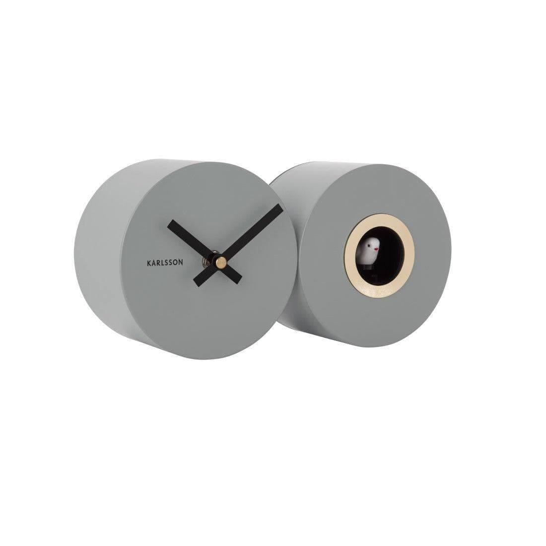 Karlsson Netherlands Duo Cuckoo Wall Clock - Mouse Grey