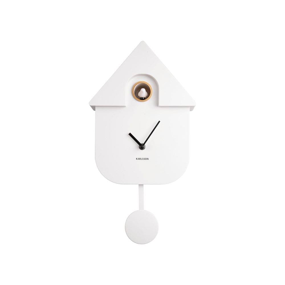 Karlsson Netherlands Modern Cuckoo Pendulum Wall Clock - White