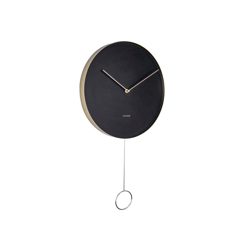 Karlsson Netherlands Pendulum Wall Clock 34cm - Black Gold