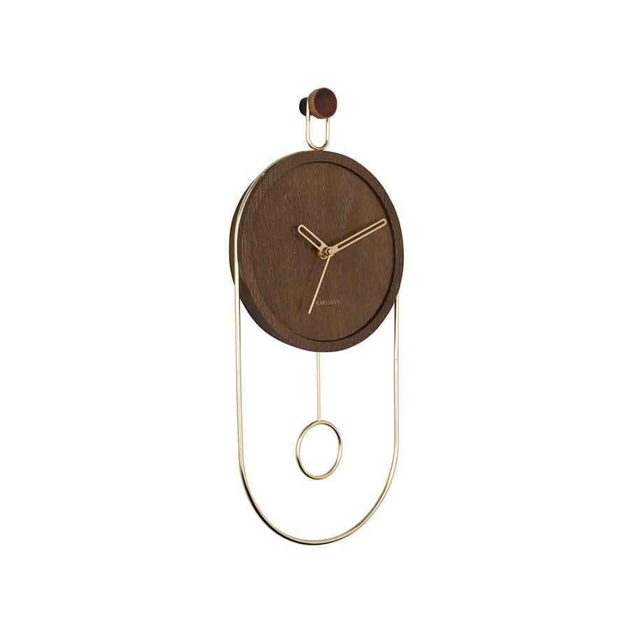 Karlsson Netherlands Swing Pendulum Wall Clock - Dark Wood