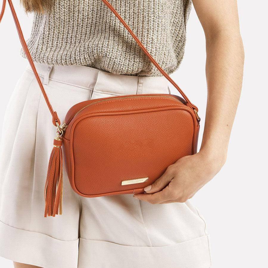 Katie Loxton Sophia Tassel Crossbody Bag - Orange