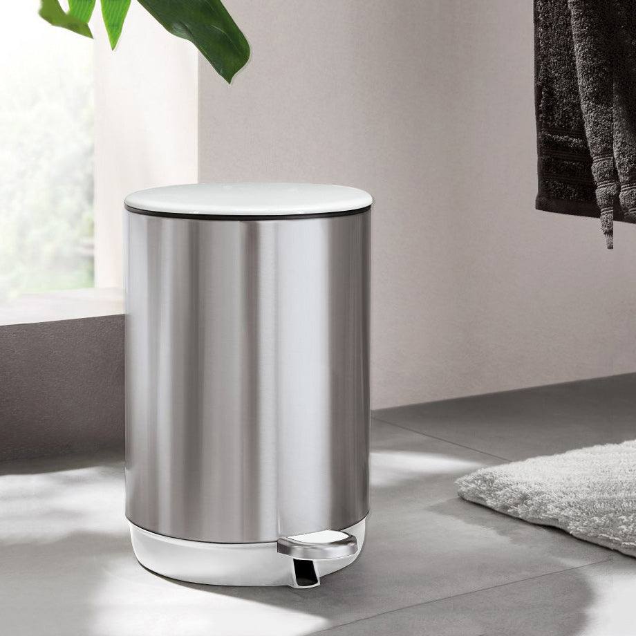 Kleine Wolke Colonna Pedal Bin - Steel White