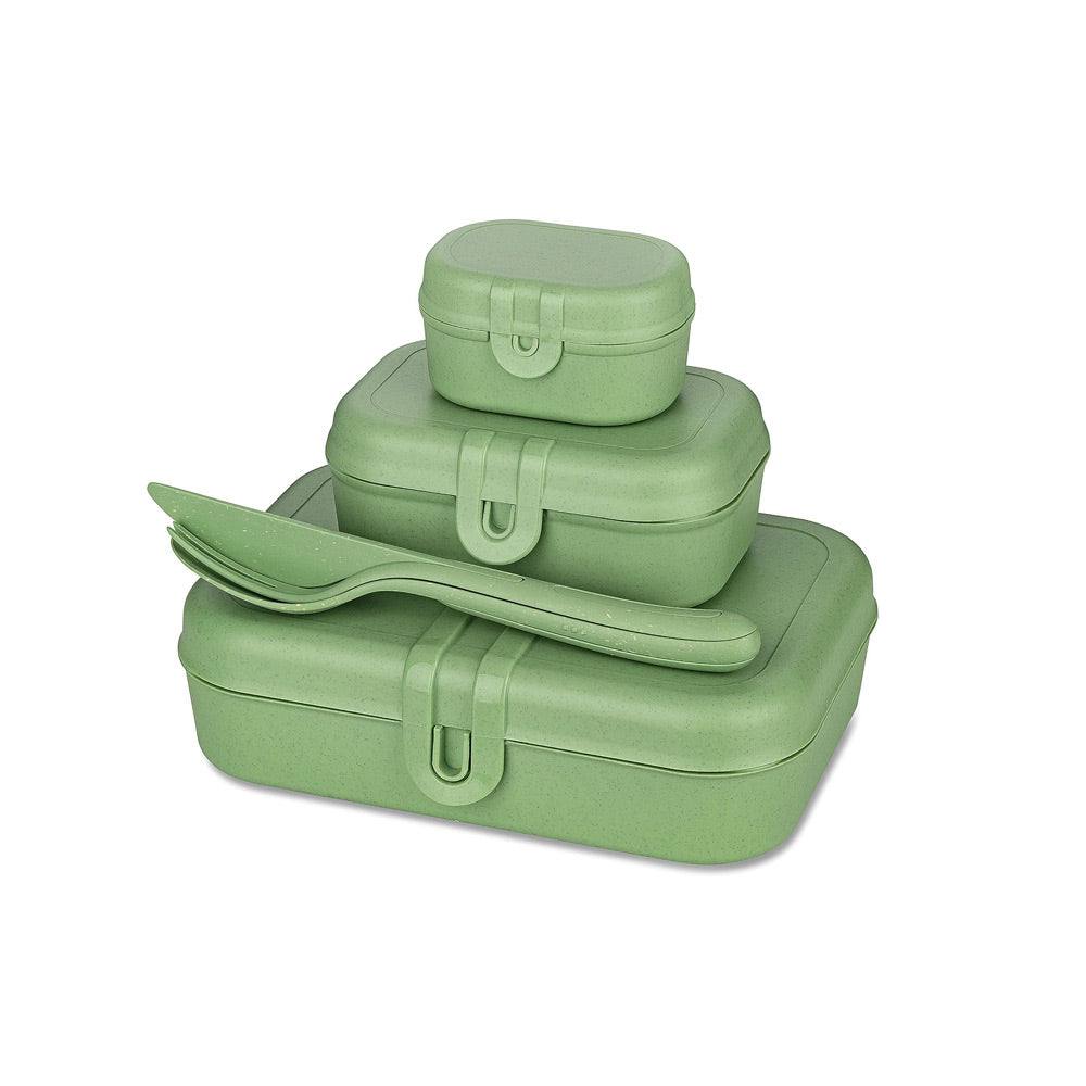 Koziol Germany Pascal Lunch Box with Cutlery Set - Leaf Green