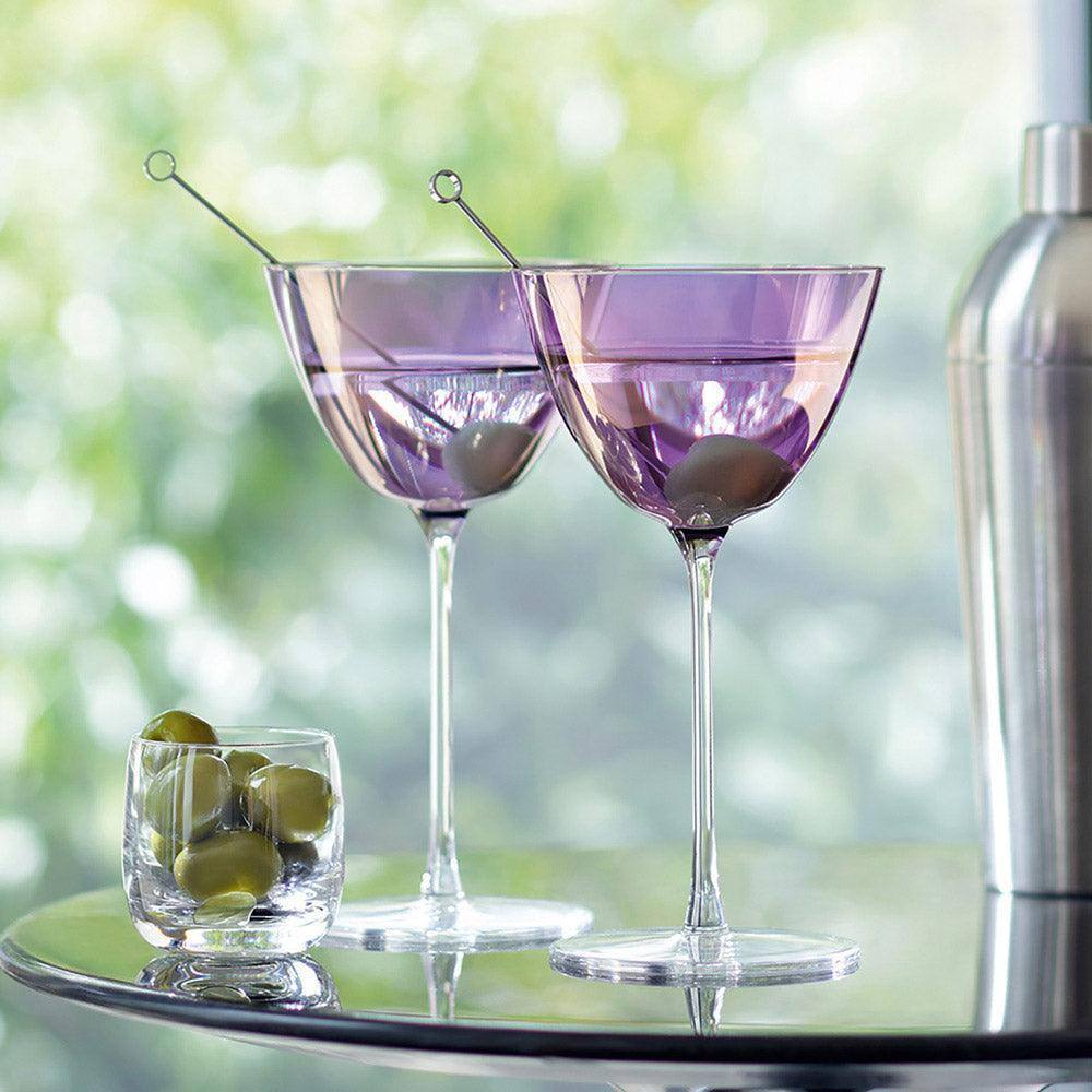 LSA International Aurora Martini Glasses 195ml, Set of 4 - Polar Violet